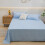 (lake blue, 150x230cm) Solid Color Comfortable and Skin-friendly Flat Bed Sheets Bedspread (Pillowcase Purchase Separately) 1