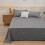 (grey, 220x230cm) Solid Color Comfortable and Skin-friendly Flat Bed Sheets Bedspread (Pillowcase Purchase Separately) 1