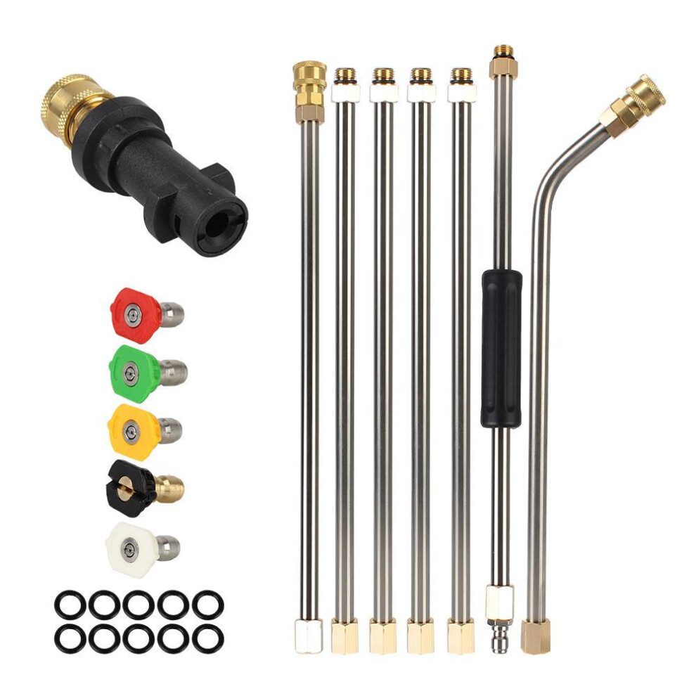 Water Spray Lance For Karcher K Series Car Washer Metal Jet Powerful Auto Cleaning Tool With 5 Quick Nozzles Extension Wand Nozzle Roof Cleaner