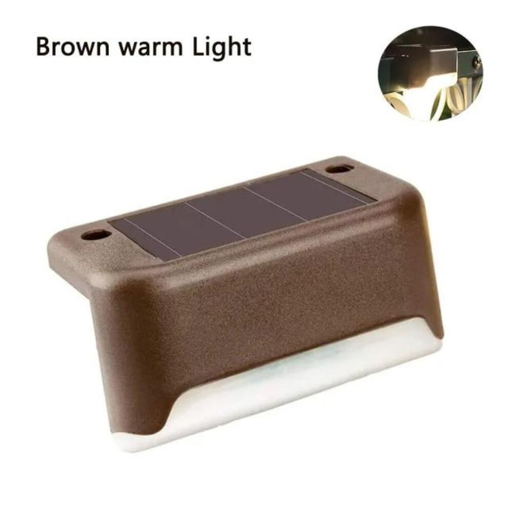 (brown, 16 PCS) Solar Deck Lights 1/2/4/8/16/20/32 Pack Outdoor Step Lights Waterproof Led Solar Lights For Railing Stairs Step Fence Yard Patio And Pathway