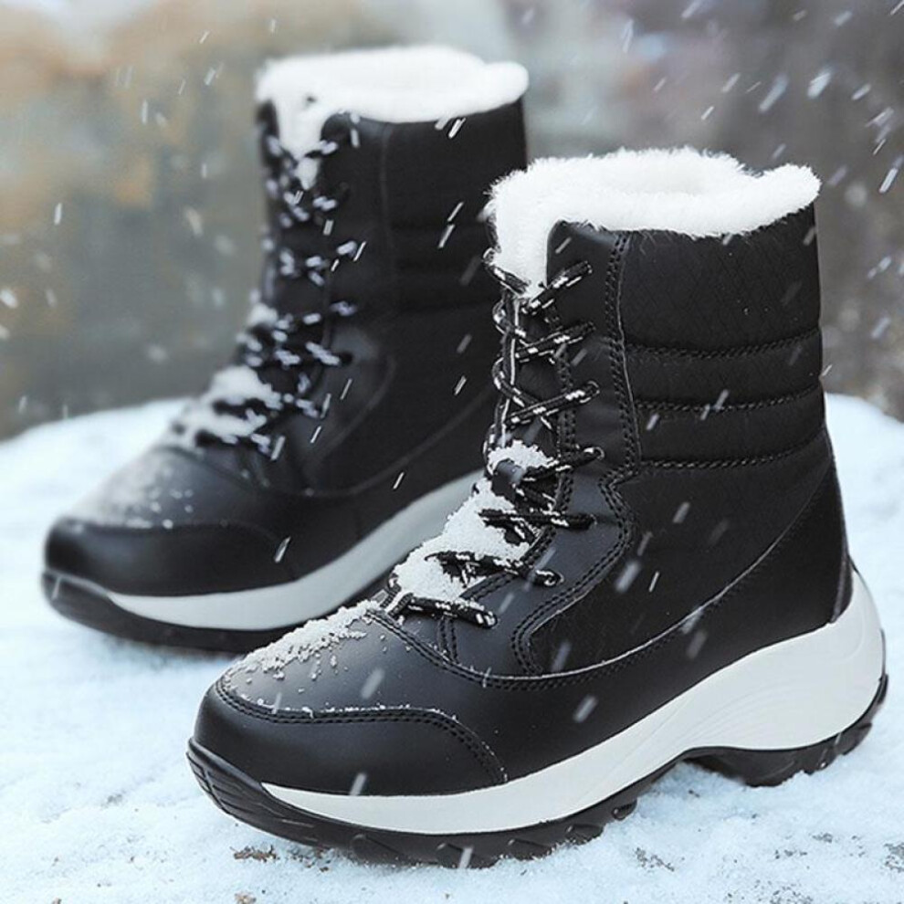 (black, 38) Snow Boots Plush Warm Ankle Boots For Women Winter Shoes Waterproof Boots Women Female Winter Shoes Booties