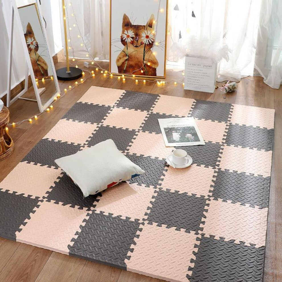 (burgundy, 8 piece) 8-16pcs Baby Puzzle Floor Kids Carpet Bebe Mattress Eva Foam Baby Blanket Educational Toys Play Mat For Children 30x1cm