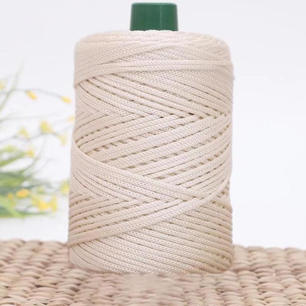 (beige) 1pc Hook Cushion Thread Thick Wool Crochet Yarn For Hand Knitting Ice Rope Silk Diy Woven Shoes