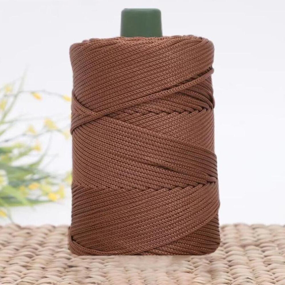 (dark khaki) 1pc Hook Cushion Thread Thick Wool Crochet Yarn For Hand Knitting Ice Rope Silk Diy Woven Shoes