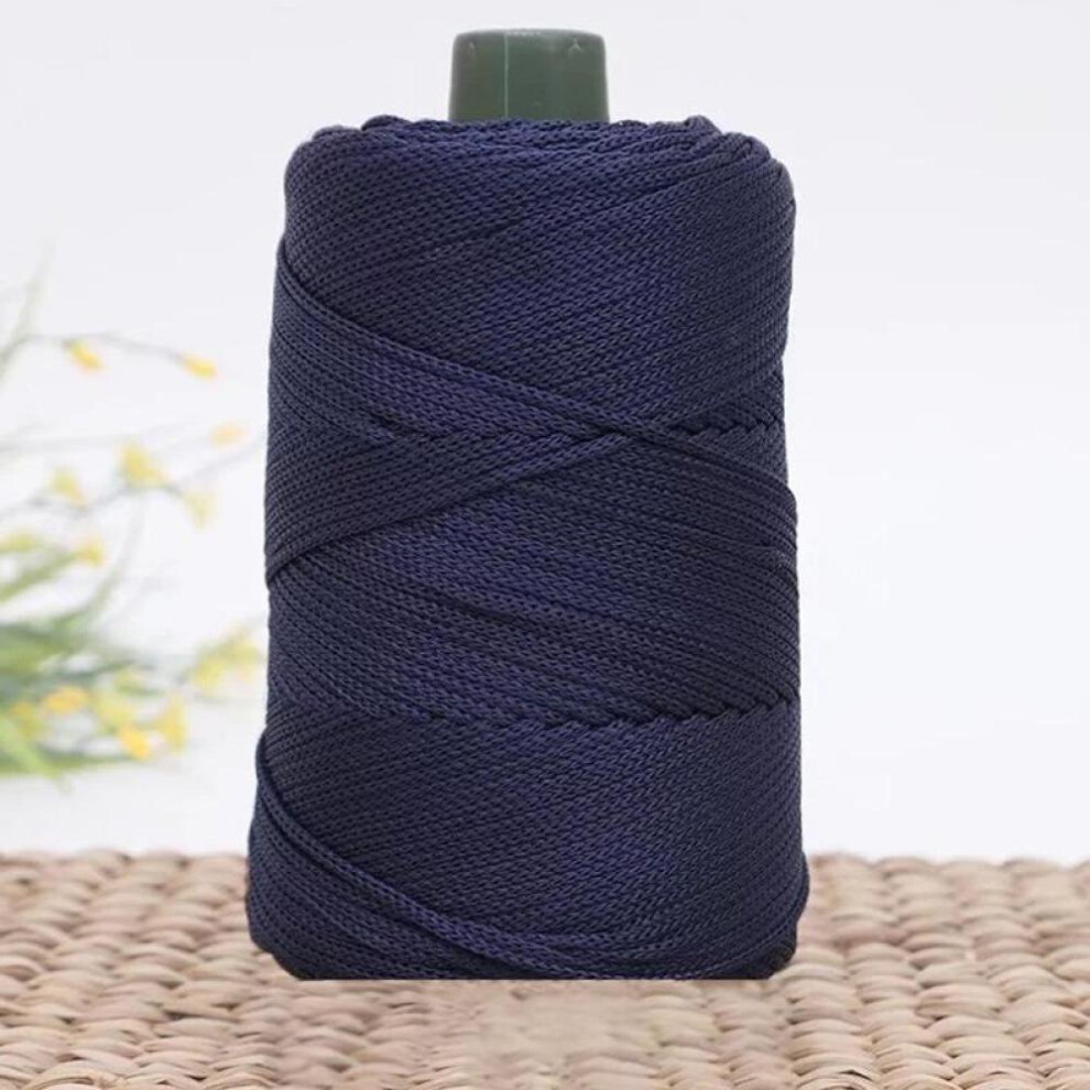 (navy) 1pc Hook Cushion Thread Thick Wool Crochet Yarn For Hand Knitting Ice Rope Silk Diy Woven Shoes