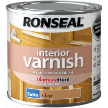 Ronseal RSLIVSCL250 Interior Varnish Quick Dry Satin Clear, 250 ml
