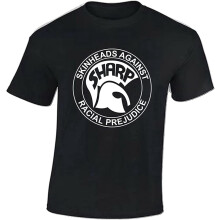 (Black, XL) Sharp Skinhead Men T Shirt Anti Racism Mens