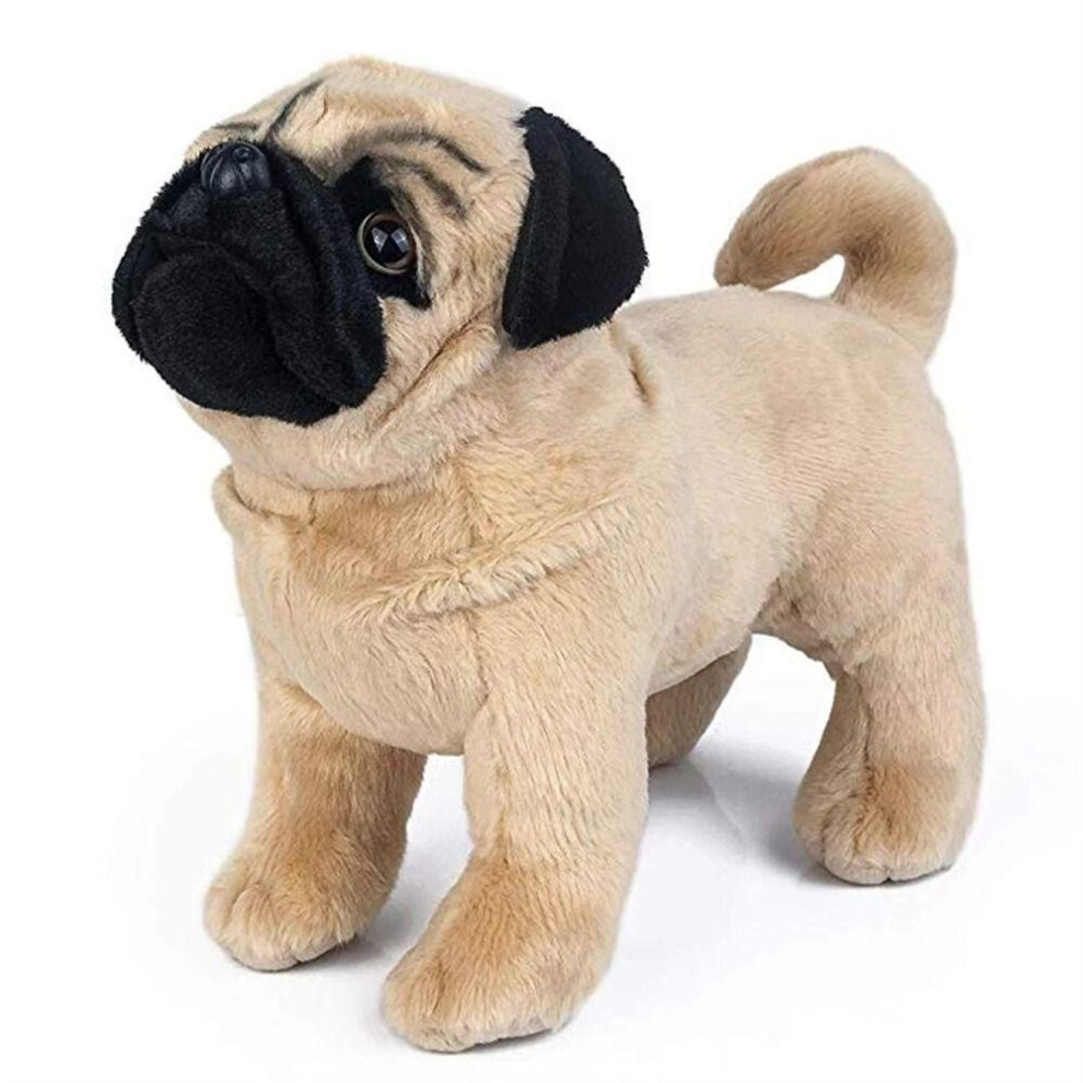 (33cm) Gifts Soft Stuffed Toy Lifelike Dog Realistic Plush Dog Pug Dog Plush Plush Toys Stuffed Animals