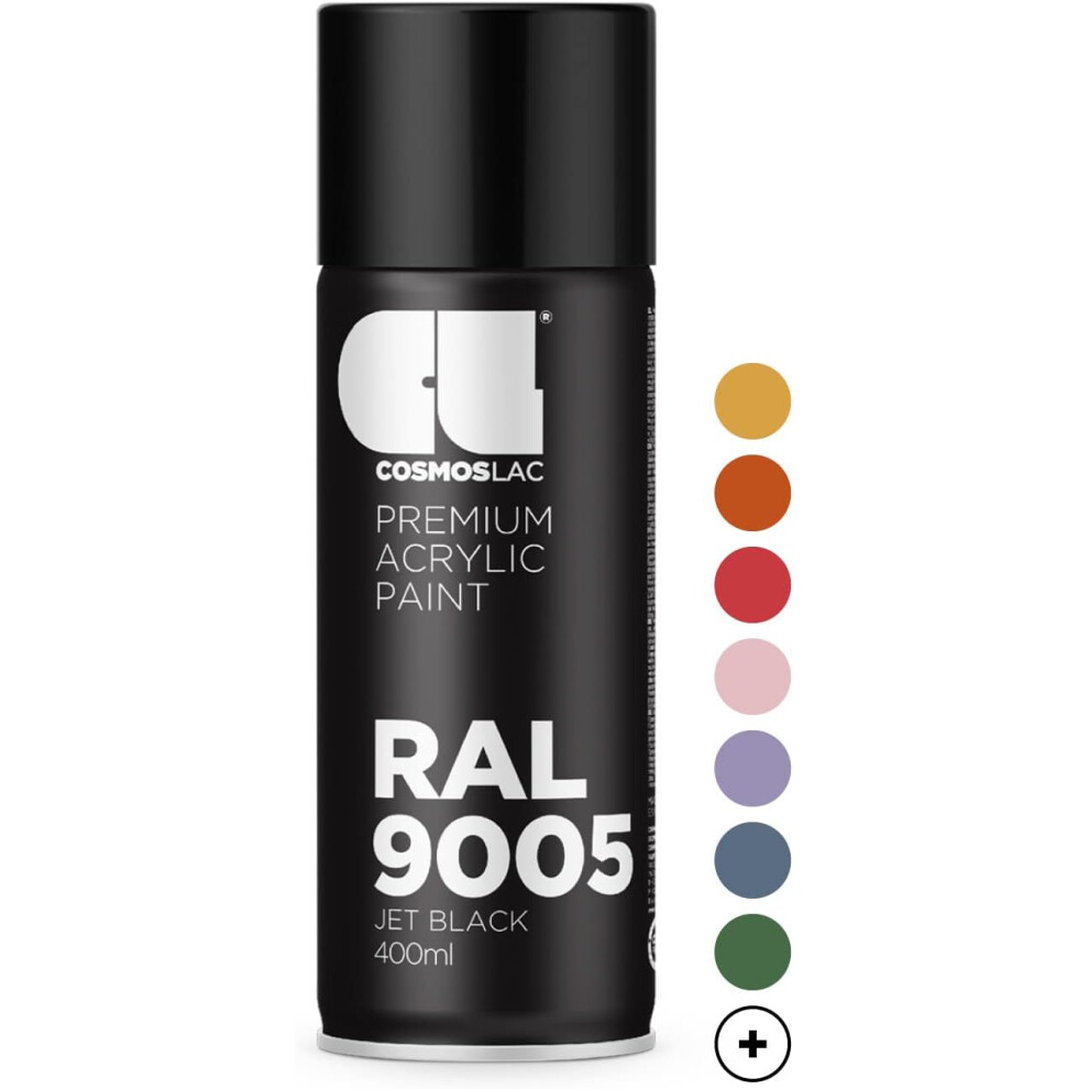 Cosmos Lac Acrylic Paint Spray Can In Many Ral Colours 400 Ml Spray Can Perfect Diy Upcycling And Other Painting Work Ral 9005 Semigloss Black N323 885334829097