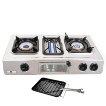 (Only Gas stove) Portable Gas Stove 3 Burner Grill Oven Toast G-87