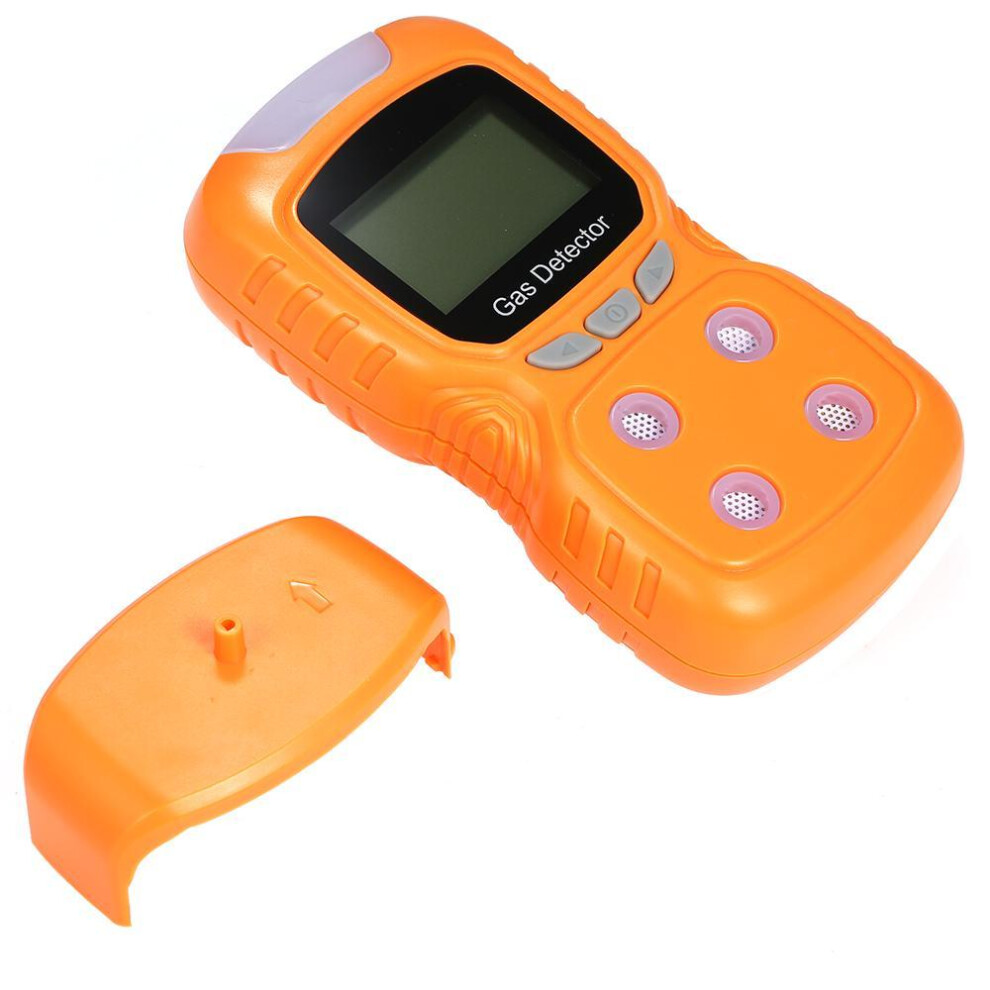 (orange, EU Plug) 4 In 1 Gas Detector Co Monitor Digital Handheld Toxic Gas Carbon Monoxide Detector Hydrogen Sulfide