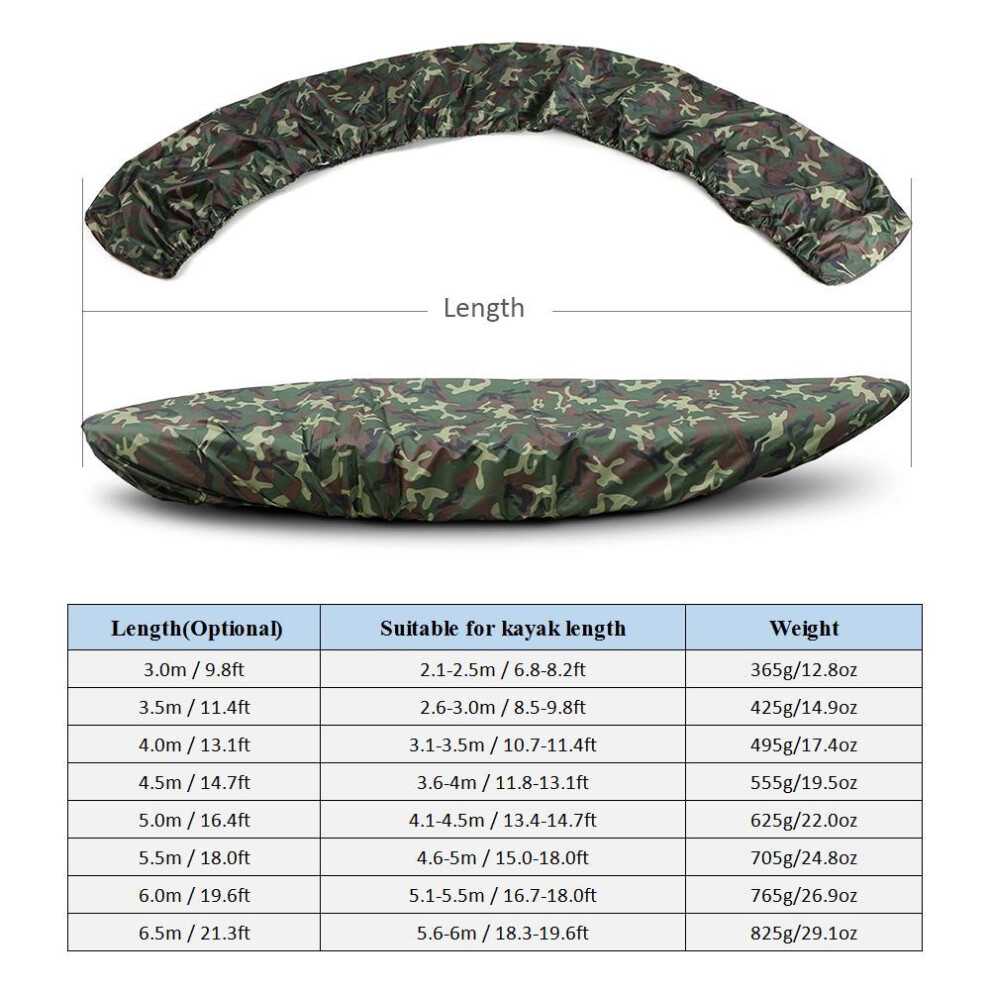 (Camouflage 3  3.5m) Professional Universal Kayak Cover Canoe Boat Waterproof Uv Resistant Dust Storage Cover Shield