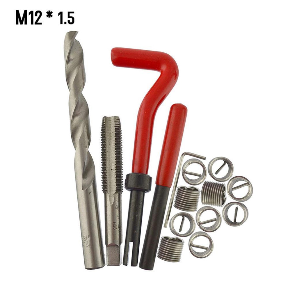 (M12-1.5) Metric Thread Repair Insert Kit M5 M6 M8 M10 M12 M14 Helicoil Car Pro Coil Tool