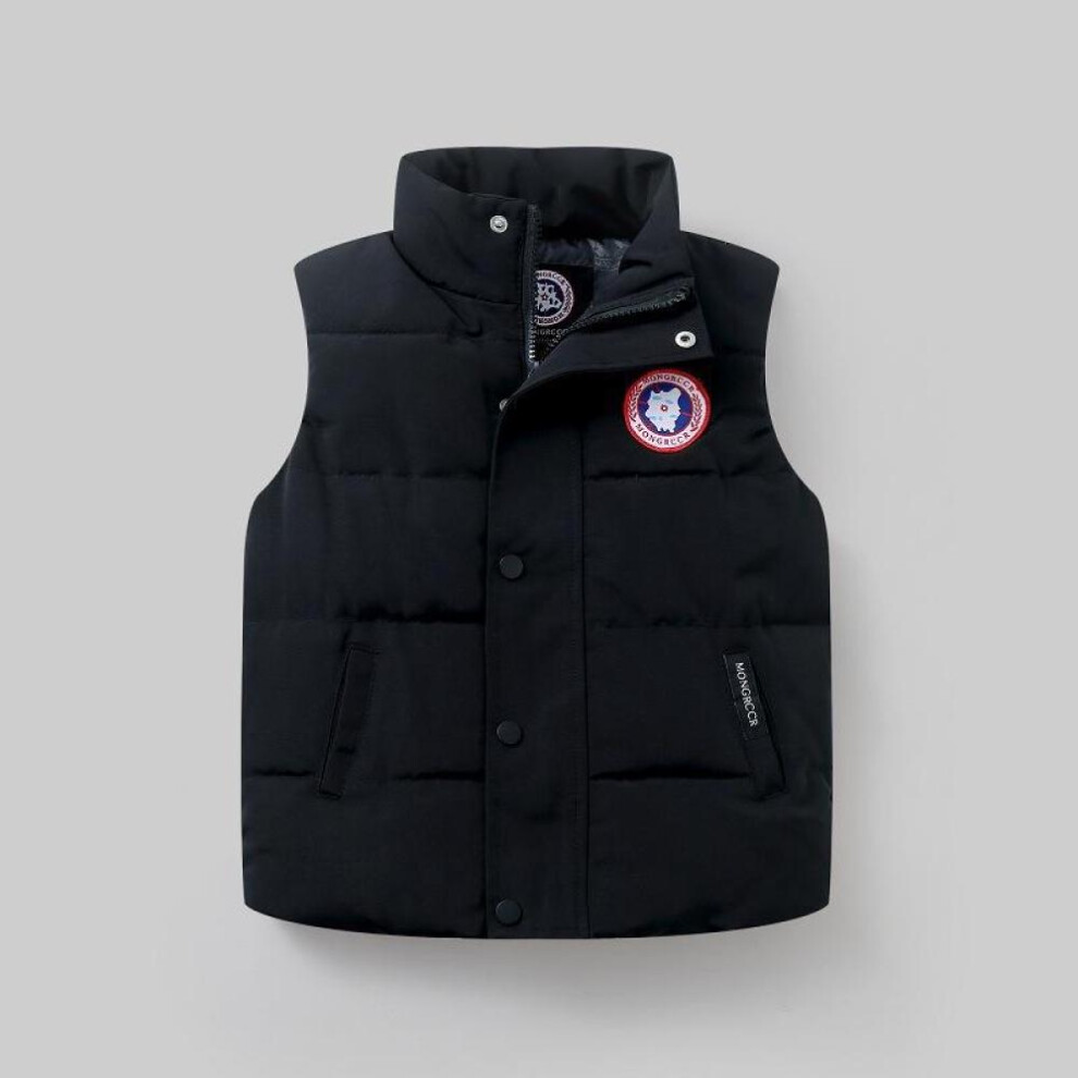 (black, 120cm) Big Goose Boys And Girls Down Vest White Duck Down Waistcoat Baby Student Vest