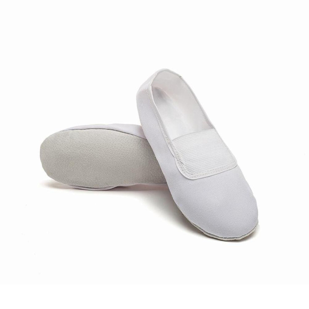 (white, 24) Adult Children's Gymnastics Shoes, Dance Shoes, Ballet Shoes, Yoga Shoes, Soft-soled Cat's Claw White Teacher Dance Shoes