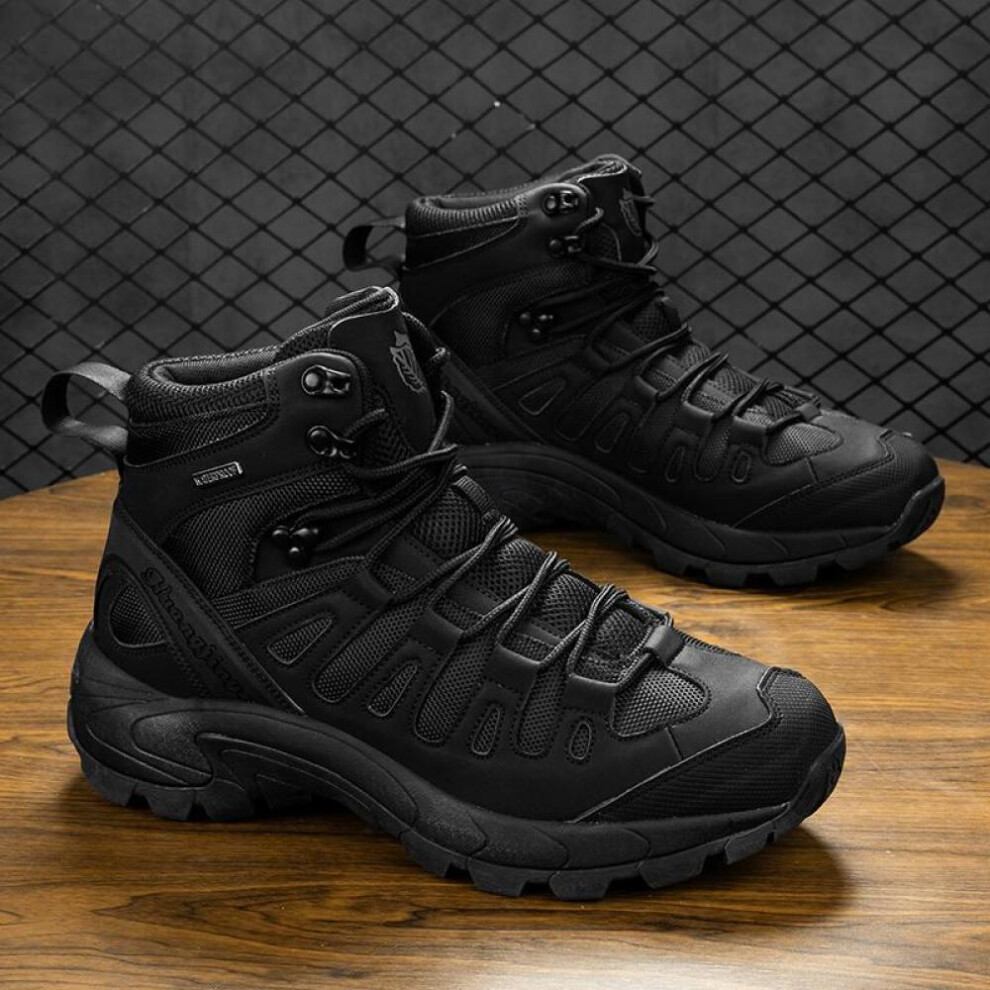 (black, 45) Mctin Men Ankle Boots Outdoor Desert Hiking Boots Winter Work Safty Shoes