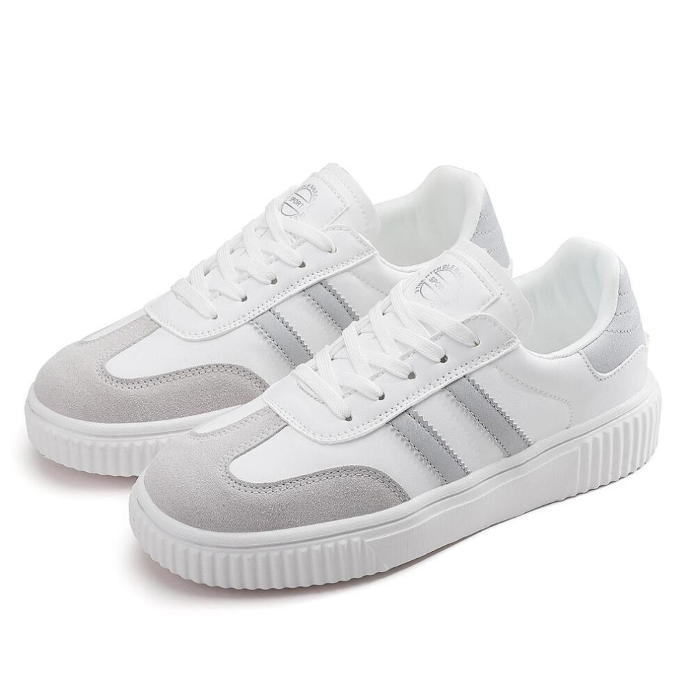 (white,grey, 39) Tuinanle  Sneakers Women Sports Shoes Chunky Casual White Sneakers Girls Walking Platform Shoes