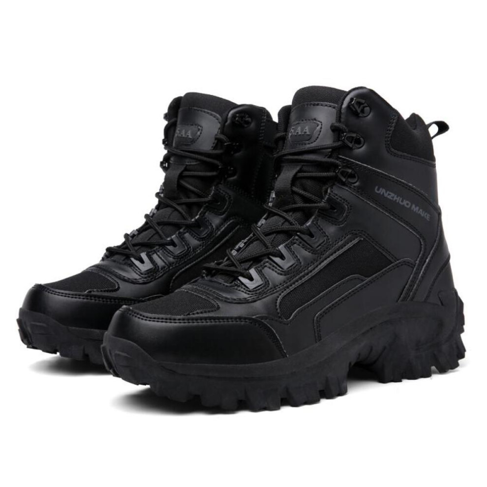 (black, 40) Tuinanle Men&apos;s Winter Thickness Shoes Lace Up High Top Boots Fashion Motorcycle Men Ankle Boots