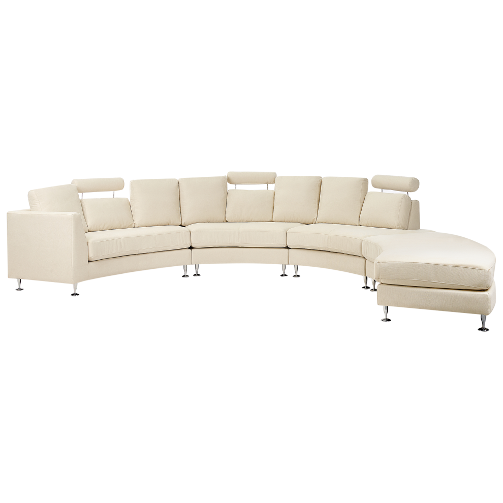 Curved Sofa ROTUNDE Fabric Beige 7 Seater