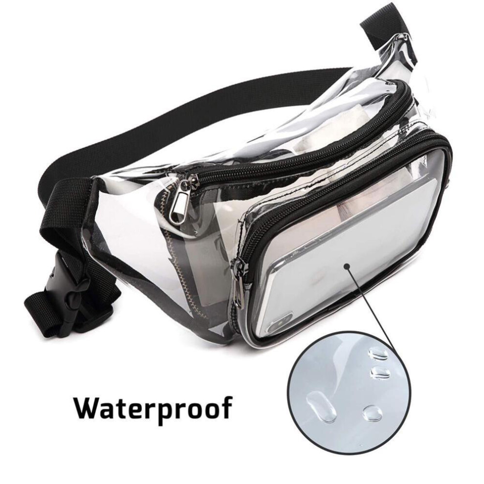 Fashion Belt Transparent Zipper Waist Unisex Chest Waterproof Bag Pouch Sport Fanny Pack