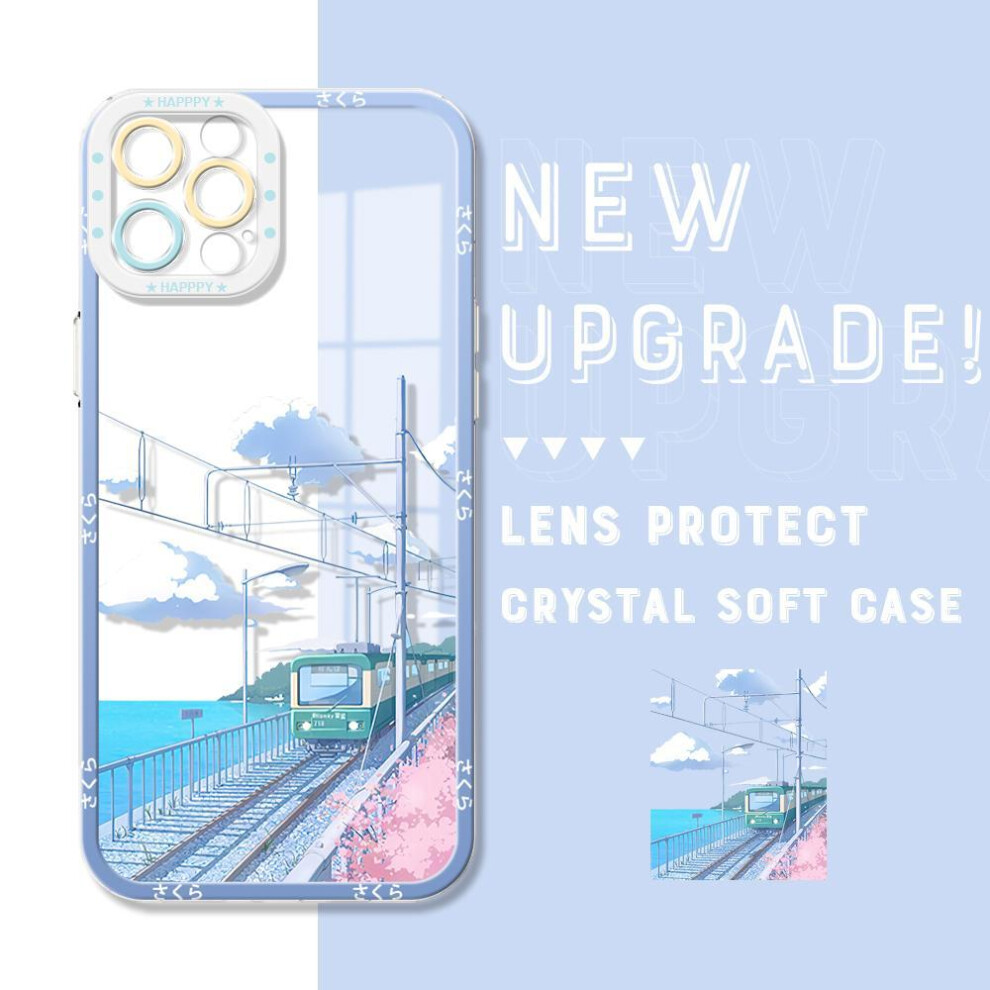 (as the picture, iPhone 11) Shockproof Cartoon Pattern Soft Phone Case Full Cover Camera Transparent Protection Case For Huawei Honor Iphone Samsung Xiaomi Redmi Oppo Realme Vivo