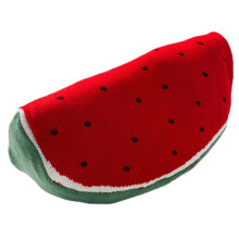 (Watermelon) Fluffy Cushion Knitted Fruit Shape Watermelon Avocado Orange Doll Pillow Cushion Home Decoration