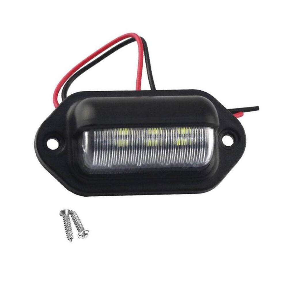 (black-One-size) 12v 6 Led Car License Number Plate Light For Suv Auto Light Trailer License Lights Lamp Rv Tail T5o9