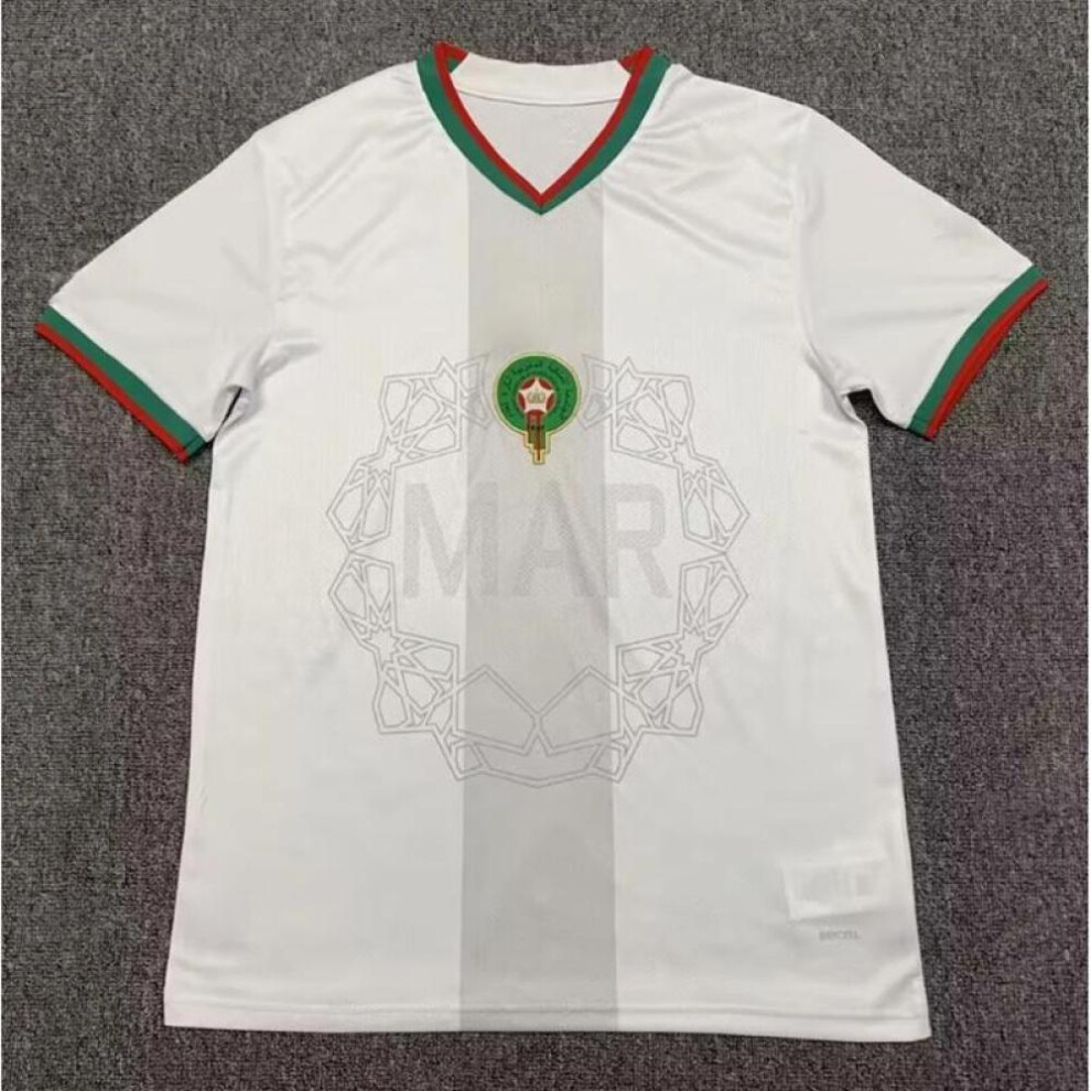 (white, M) Mens Soccer Sportswear Casual Soccer Tops 22_23 World Cup Morocco Soccer Shirts S-xxl