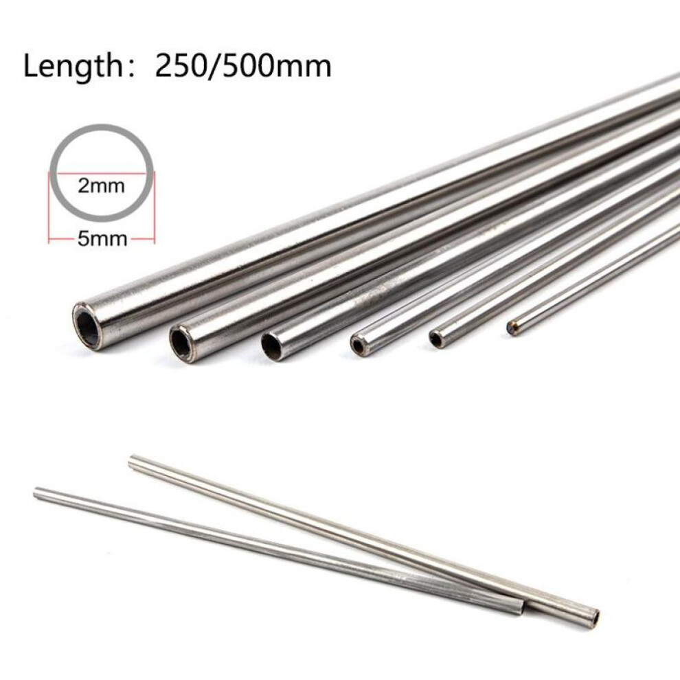 (8x7x500mm 1pcs) 1-10pcs Stainless Steel Tube Length 250/500mm 304 Stainless Tube Capillary Tube 1mm/2mm/3mm/4mm/5mm/6mm/8mm/10mm/12mm