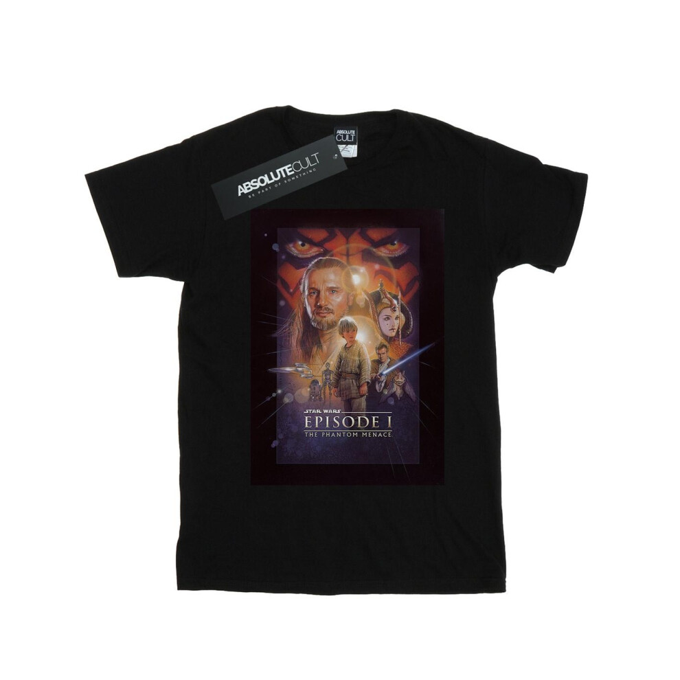(L, Black) Star Wars Mens Episode I Movie Poster T-Shirt