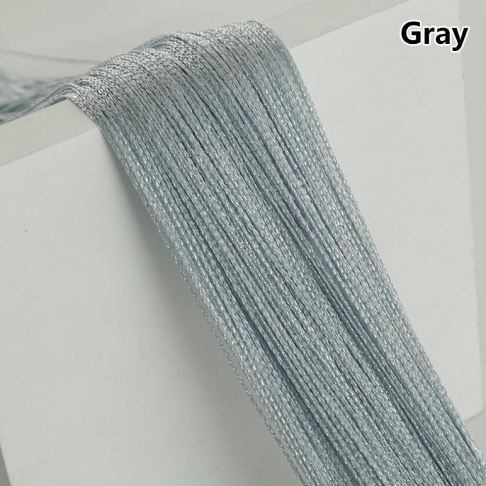 (gray) Hanging Tassel Stripe Curtain Polyester Panel Room Divider Line Curtain Window Blind 100*200cm