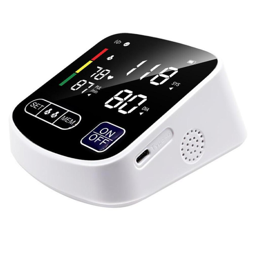 (black) Automatic Tonometer Intelligent Led Full-screen Upper Arm Type Electronic Blood Pressure Monitor Upper Arm Blood Pressure Measuring Instrument
