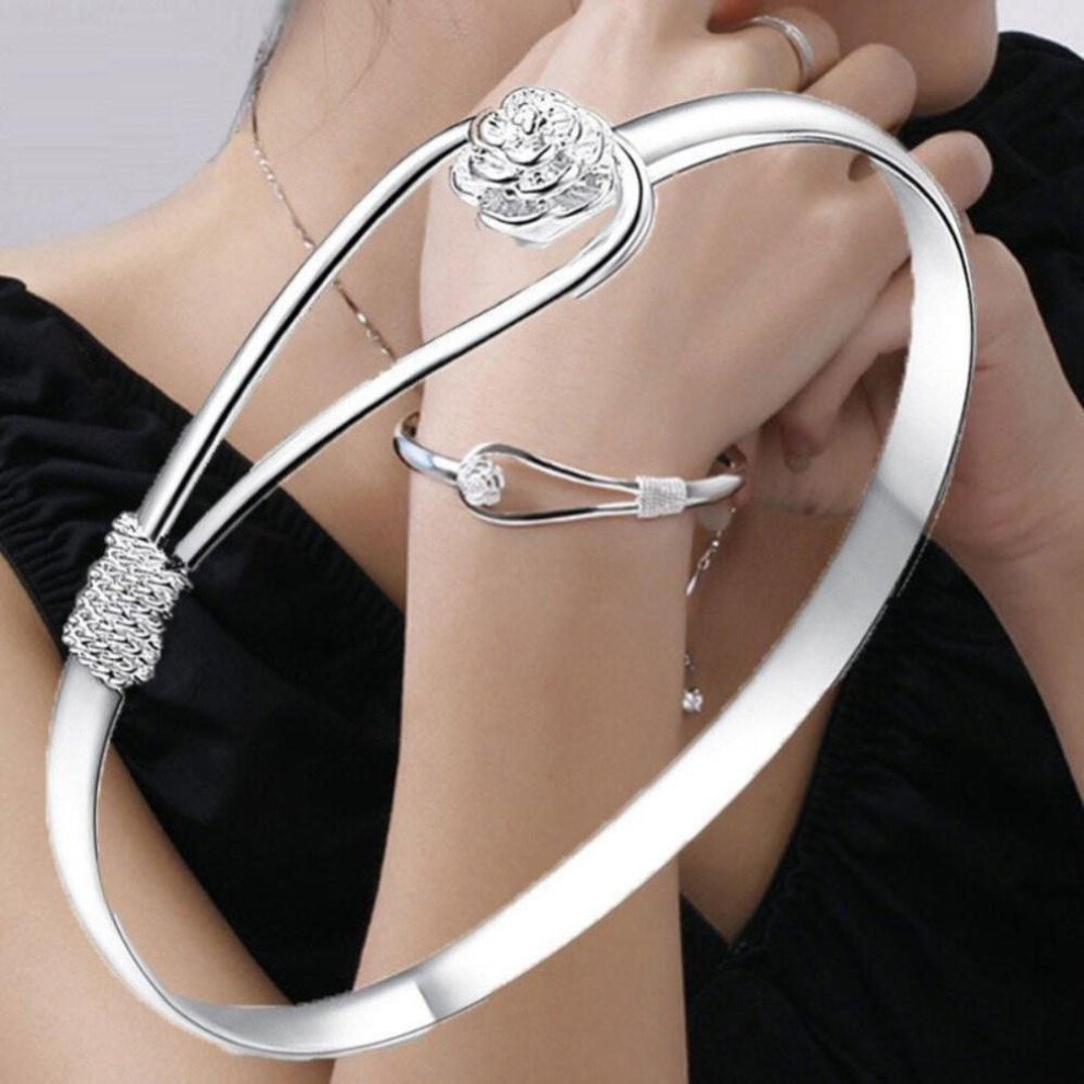 925 Women&apos;s Sterling Silver Bracelet Adjustable Jewelry