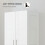 Homcom HOMCOM Wardrobe for Bedroom, Double Wardrobe with Hanging Rail, White 5