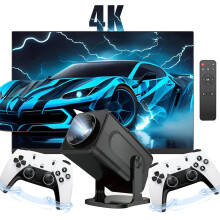 STOYOTU Projector Smart Game Projector Built-in 10000 Games,Portable video game with 2 Wireless Controllers,5G WiFi Bluetooth home theater,office