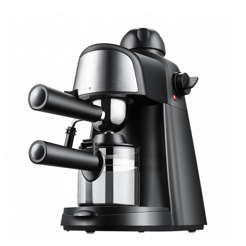 (black, EU Plug) Espresso Coffee Machine 5 Bar 2-4 Cup 240ml Capacity 800W Espresso Maker with Steam Milk Frother
