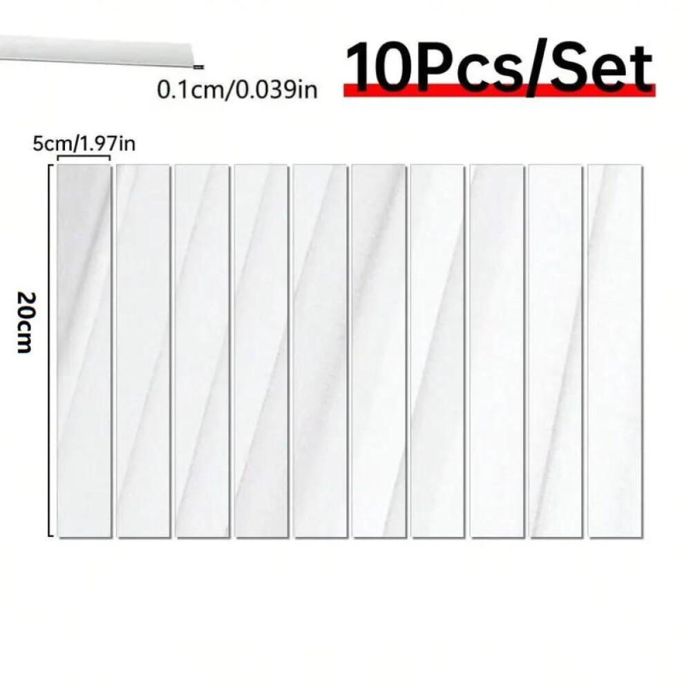 (10pcs) 10pcs 3D Long Stripe Mirror Wall Sticker Acrylic Self Adhesive Tv Background Seam Decorative Strip