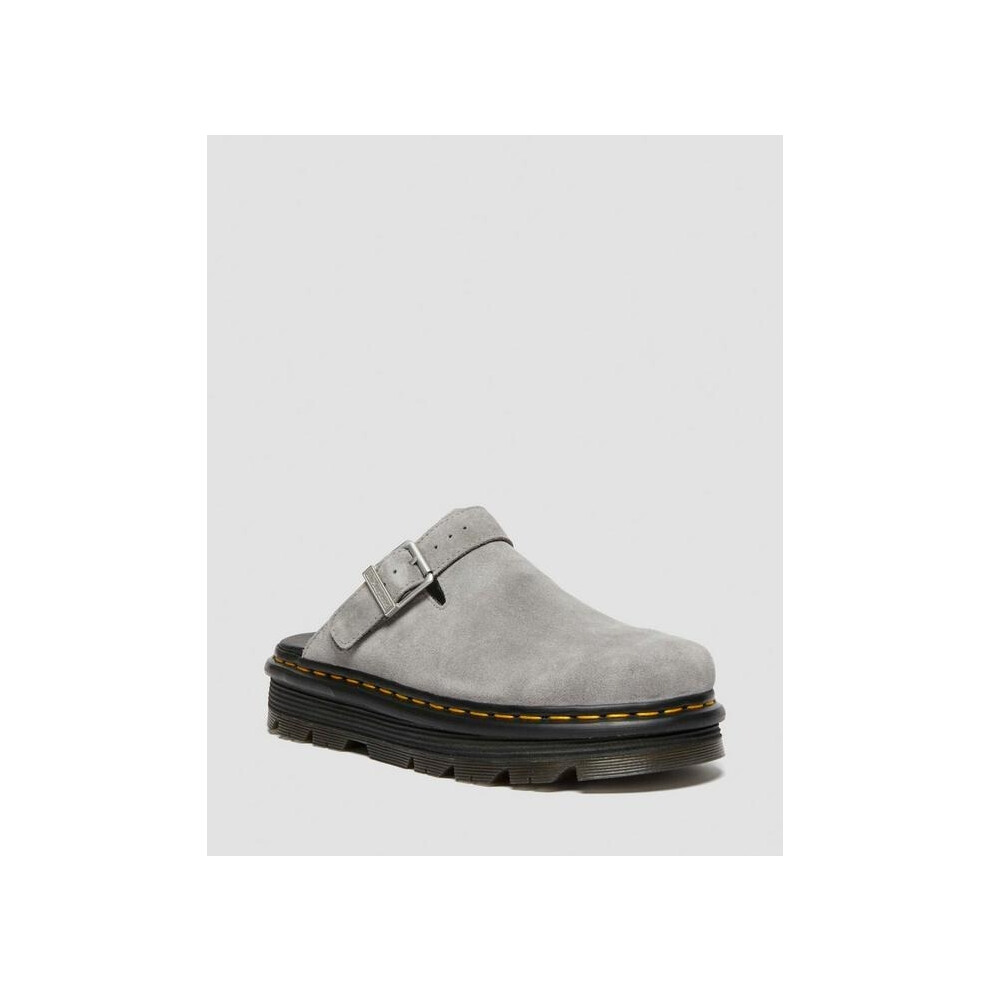 (UK 8) Dr. Martens ZebZag Suede Mule Sandals Slip On Shoes in Ultimate Grey