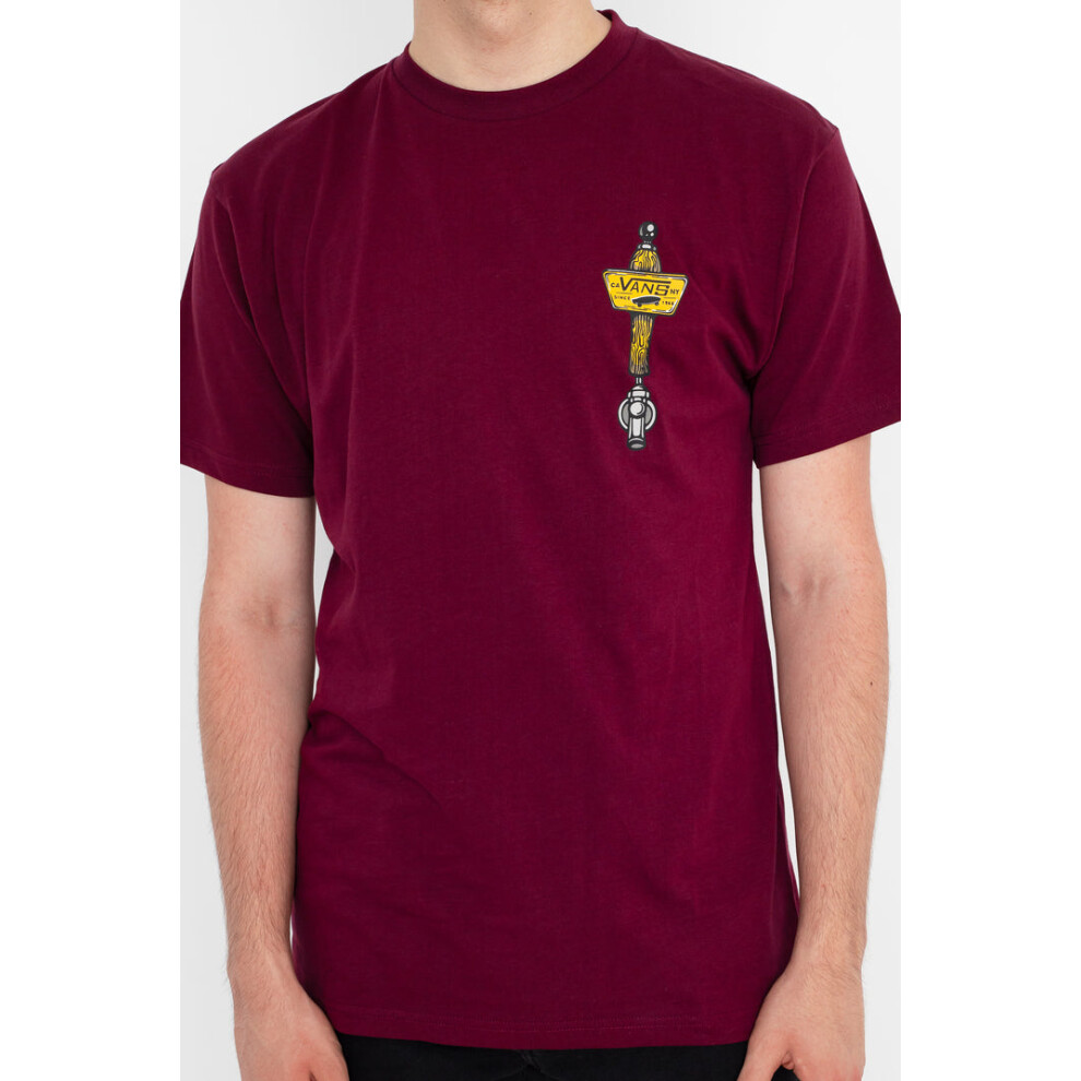 (S) Vans Mens Off The Wall Tavern T-Shirt- Burgundy