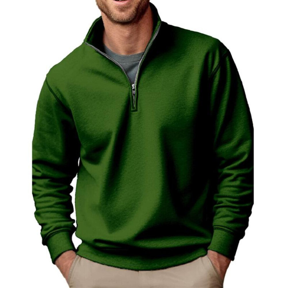 (green, S) Quarter-zip Pullover Tops Mens Turtleneck Fleece Sweatshirts Casual Warm Sweater Athletic Running Sports Hoodie Shirts
