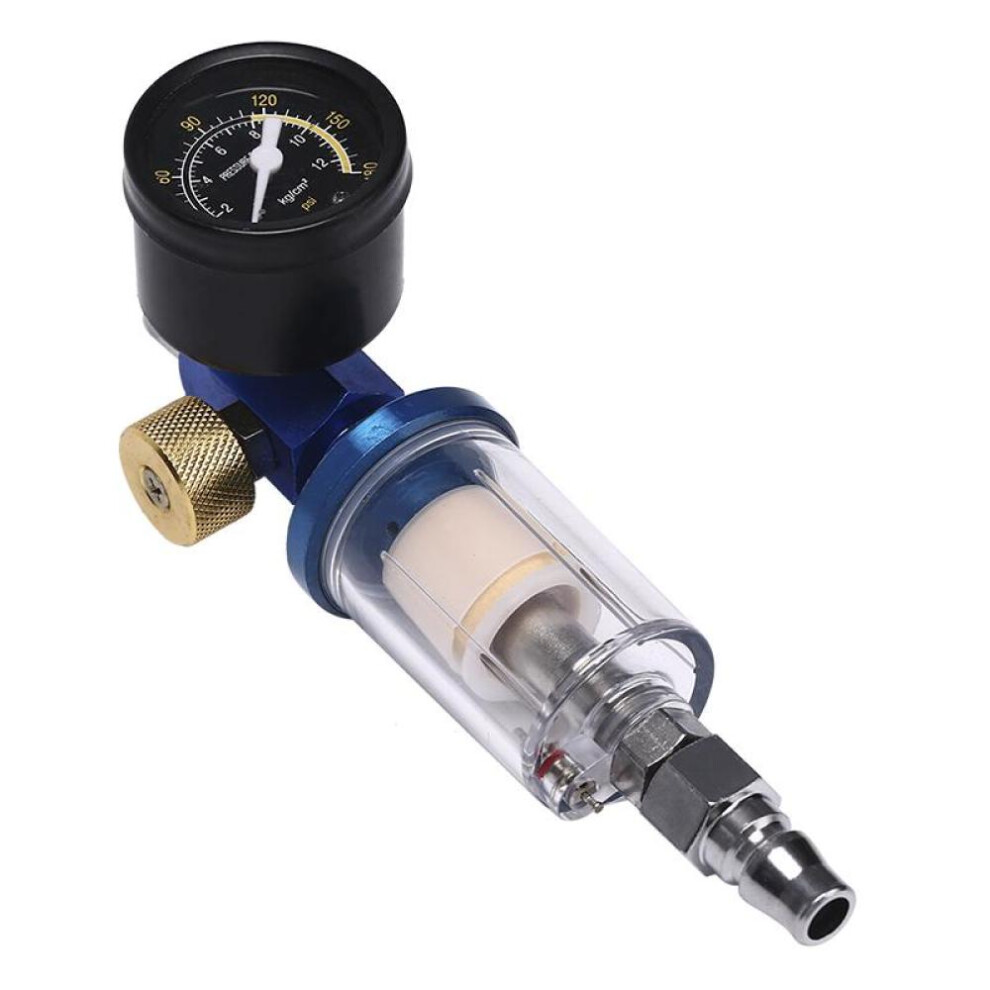 Spray Paint Gun Kit Air Regulator Gauge & In-line Air Oil Water Separator Filter