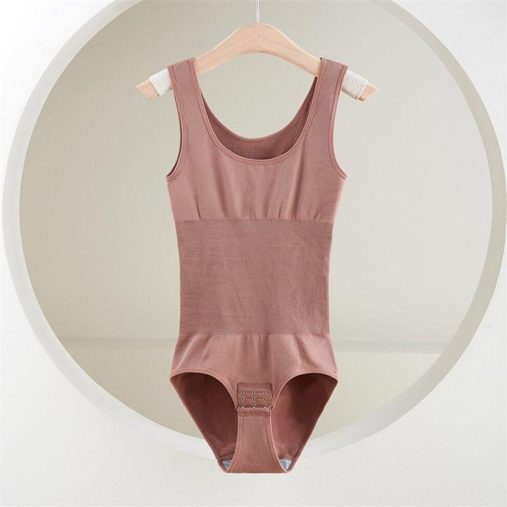 (light brown, 3XL/4XL) Women Seamless Full Bodysuit Shapewear Thong Body Shaper Panty Waist Trainer Tummy Control Slimming Underwear Corset