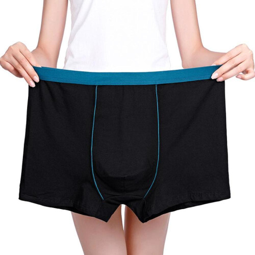 (grey, 8XL) Cotton Men Boxers Ventilate Plus Size Boxer Shorts Solid Soft Underwear 1