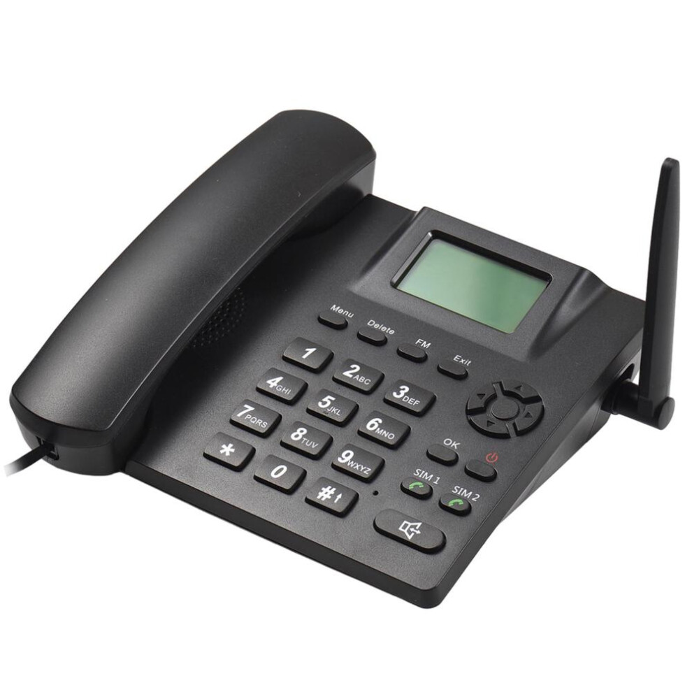 (black, US Plug) Fixed Wireless Landline Phone Desktop Telephone Support Gsm 85090018001900mhz Dual Sim Card 2g