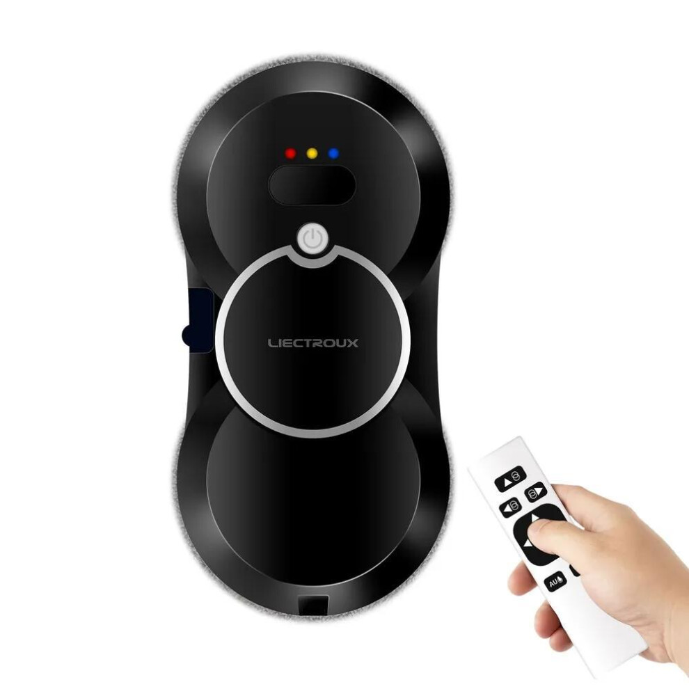 (black) LIECTROUX HCR-10 Window Cleaning Robot Water Spray Automatic Robotic Glass Wiper Vacuum Cleaner Electric Windows Washer for Home Appliance