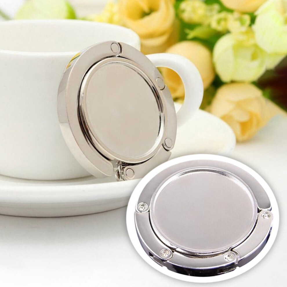 Eddya Metal Round Folding Portable Handbag Purse Tote Bag Table Hook Hanger Holder