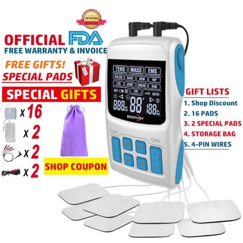 Tens Ems Massagers Roovjoy Pain Relief Muscle Stimulator Back Joint Massage