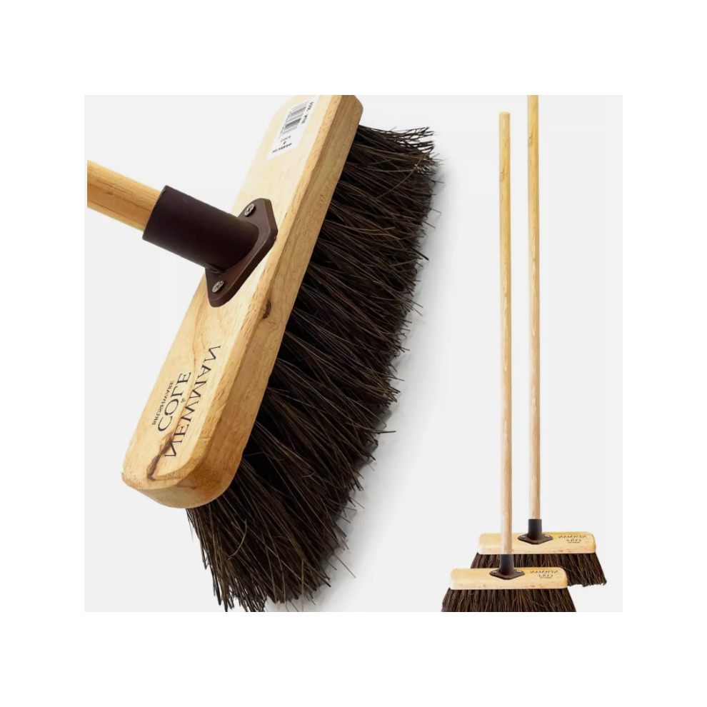 The Dustpan & Brush Store 2X Outdoor Broom Set Garden Brush Cleaning Sweeping Stiff Long Handled