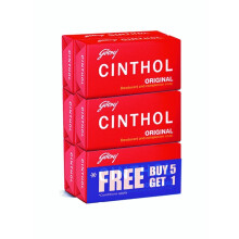 Cinthol Original Deodorant & Complexion Bar Soap Germ Protection 100g Pack Of 6 | Skin Cleansing Soap for Freshness & Healthy Skin
