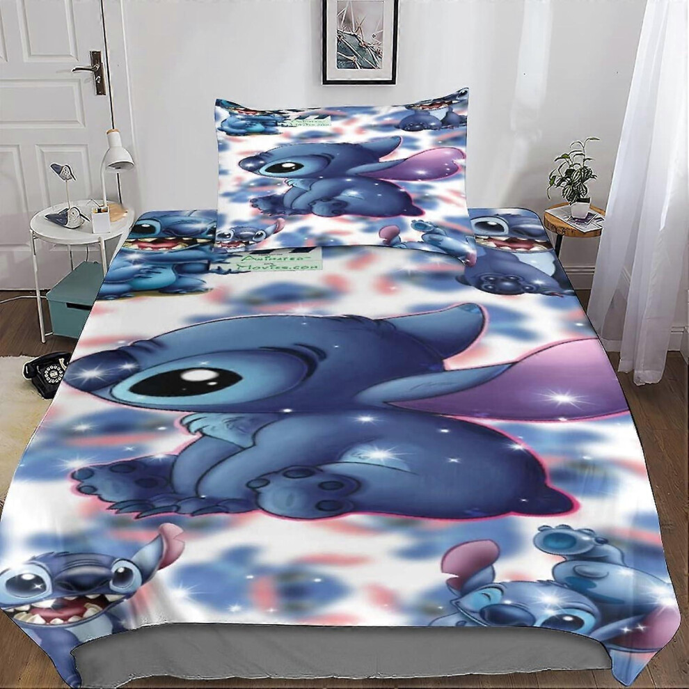 (Super King 260*220cm) Stitch Duvet Covers Bedding Set Duvet Cover Sheets and Pillowcase